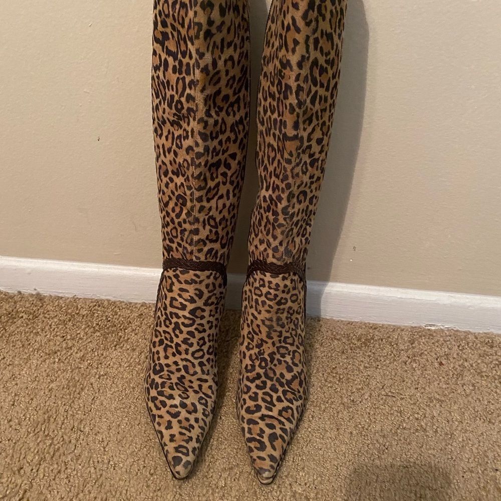 Via Spiga Vintage Leopard Print boot